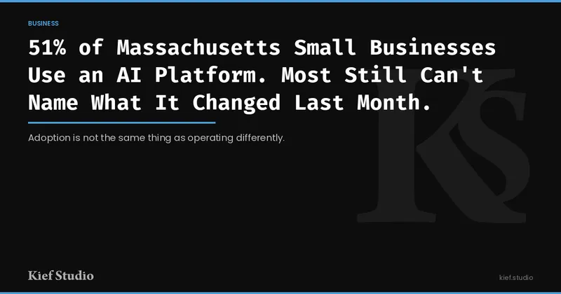 51% of Massachusetts Small Businesses Use an AI Platform. Most Still Can't Name What It Changed Last Month.
